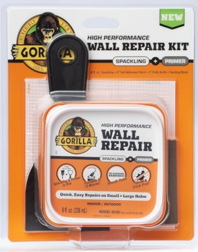 Picture of GORILLA 103959 Gorilla Wall Repair Kit Featuring Gorilla Heavy Duty Wall Repair Spackling + Primer White (EA)