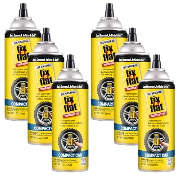 Picture of Fix-A-Flat S60410 Fix-A-Flat S60410-6PK Aerosol Emergency Flat Tire Repair and Inflator, for Compact Tires, Eco-Friendly Formula, Universal Fit for All Compact Cars, 12 oz. (Pack of 6) (PK-6-EA)
