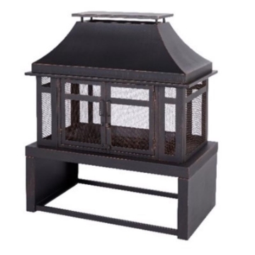 Picture of Living Accents FP-62063 Living Accents Modern Wood Steel Outdoor Fireplace 21.65 in. W X 39.37 in. D (EA)