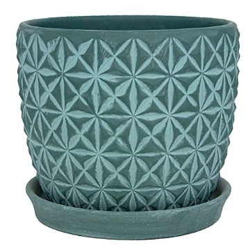 Picture of TRENDSPOT INC CR01178S-08G Trendspot Tribeca 8 in. Dia. Ceramic Planter Teal - Case of: 2;2 (PK-2-EA)