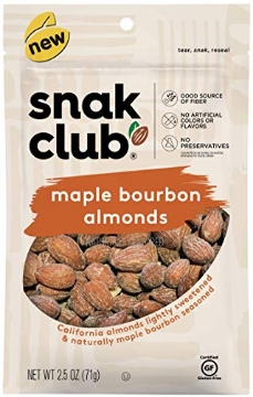 Picture of CENTURY SNACKS LLC 1721737 Snak Club Maple Bourbon Almonds, 2.5 ounce single bag (PK-6-EA)