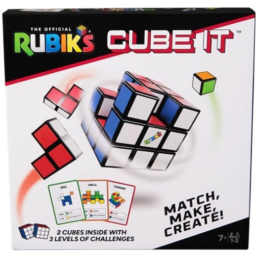 Picture of SPIN MASTER 6063266 Rubik’s Cube, Cube It, 2-Player 3D Puzzle Sequence Board Game Stress Relief Fidget Toy Activity Cube Travel Teen Gift Idea, for Adults & Kids Ages 7+ (EA)