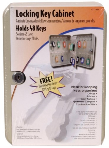 Picture of HILLMAN 711336 The Hillman Group 711336 Locking Key Cabinet with a Forty Eight Key Capacity,Gray (PK-2-EA)