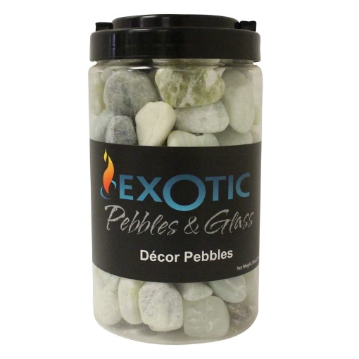 Picture of EXOTIC PEBBLES & AGGREGATES INC PJS-1030J Exotic Pebbles (Decorative Pebbles), Pebble Size, Polished, Jade, 5 lb Jar (EA)