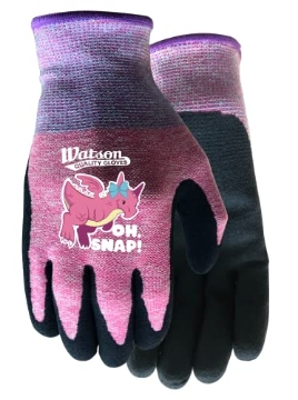 Picture of JOHN WATSON LTD 6171-XS Watson Gloves, #6171 - Oh, Snap!, Sustainable Garden Gloves for Kids - Eco-Friendly, Made of Recycled Products, Sure-Grip, Ergonomically Formed, Snug-Fitting (1 Pair, Extra Small) (EA)
