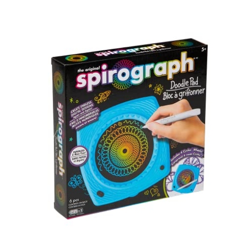 Picture of SPIROGRAPH PLY 23312 Spirograph Doodle Pad– Arts and Crafts, Scratch Art, LCD Writing Tablet for Kids, Kids Toys, Art Supplies, Drawing Kit, Spiral Art, Double-Sides Stylus, Build-in Storage, Stencils Included, Ages 5+ (EA)