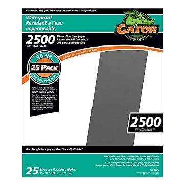 Picture of GATOR 3270 Gator Grit 4236 Silicone Carbide Waterproof Sandpaper Sheet Grit 2500 - 9 X 11 in. - Pack of 25. Sandpapr9x11 Wtrprf2500g. (PK-25-EA)