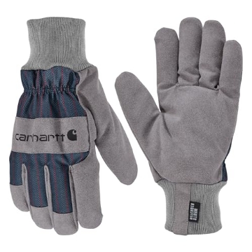 Picture of PYRAMEX SAFETY PRODUCTS LLC GL0842MSTLSTR-L Carhartt Men's GL0842M Storm Defender™ Insulated Knit Cuff Glove Large Steel Navy RR Stripe (EA)