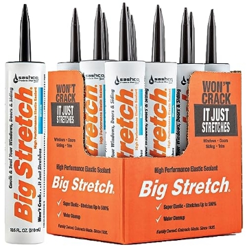 Picture of SASHCO INC (SEALANTS) 10004 Sashco - BIG-P-B-12 Big Stretch Acrylic Latex High Performance Caulking Sealant, 10.5 Ounce Cartridge, Black (Pack of 12) (PK-12-EA)