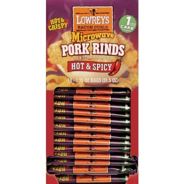 Picture of LOWREY'S 114980 Lowrey's Hot and Spicy Microwave Pork Rinds 1.75 oz. Packet - Case of: 18;18 (PK-18-EA)