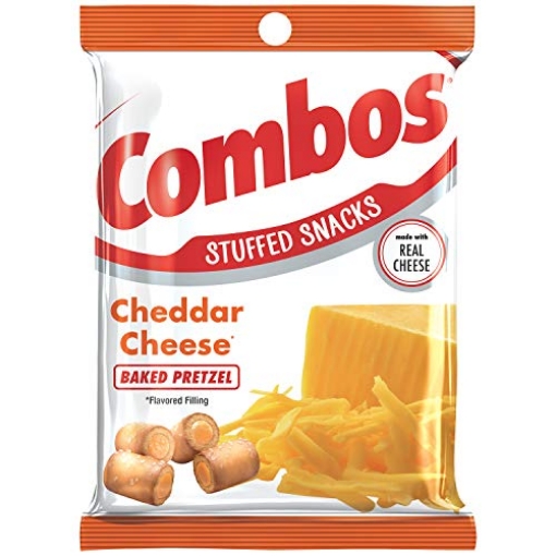 Picture of Combos 114651 COMBOS Cheddar Cheese Pretzel Baked Snacks 6.3-Ounce Bag (PK-12-EA)