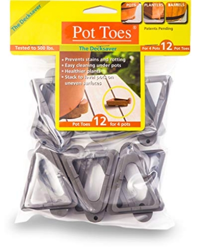 Picture of DOWN UNDER SPT-12DGHT Bosmere Pot Toes, Plant Pot Risers for Indoor and Outdoor, Prevent Stains and Rotting on Wood, Cement, and Tile - Dark Gray (Pack of 12) (EA)