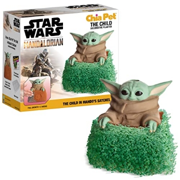 Picture of CHIA PET CP985A16 Chia Pet Star Wars the Child in Mandos Satchel with Seed Pack, Decorative Pottery Planter, Easy to Do and Fun to Grow, Novelty Gift, Perfect for Any Occasion (EA)