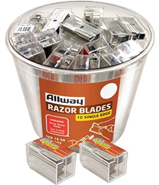 Picture of ALLWAY TOOLS INC SEB10-50 ALLWAY 1-9/16 in. L x 0.009 in. Thick Steel Single Edge Razor Blade 10 pk (PK-50-EA)