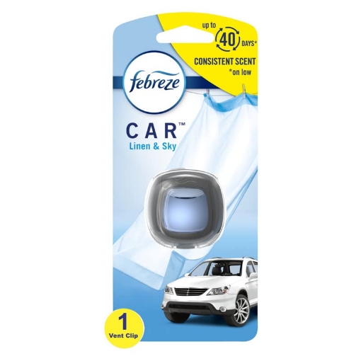 Picture of Febreze 80373059 Febreze Car Vent Clip Air Freshener, Linen & Sky 1 ea (Pack of 8) (PK-8-EA)