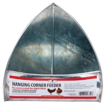 Picture of LITTLE GIANT LADDER SYSTEMS LLC 167543 Little Giant® Hangable Corner Poultry Feeder | Galvanized Corner Hanging Poultry Feeder | Chicken Grit Feeder | Galvanized Poultry Grit Feeder (EA)