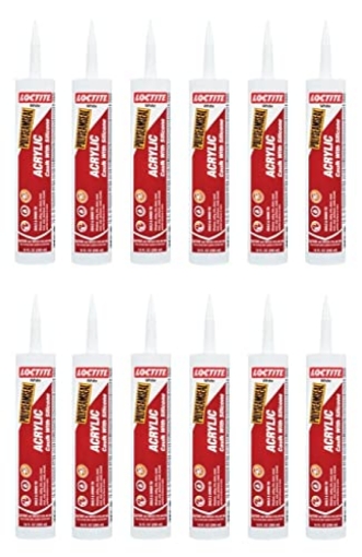 Picture of Loctite 1507600 Polyseamseal Acrylic Caulk With Silicone, White, 10-oz. Cartridge (PK-12-EA)