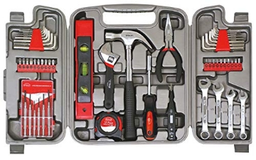 Picture of APOLLO TOOLS DT9408 Apollo Tools 53 Piece Home Repair Tool Set with Toolbox Storage Case, Basic Tool Set for General Household Repairs and DIY, Includes Most Useful Hand Tools - Red (EA)
