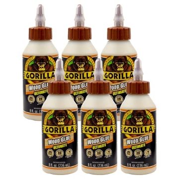 Picture of GORILLA 104404 Gorilla Ultimate Waterproof Wood Glue, Natural Wood Color, 8 Ounce (Pack of 6) - Waterproof for Indoor or Outdoor Projects and Repairs (PK-6-EA)