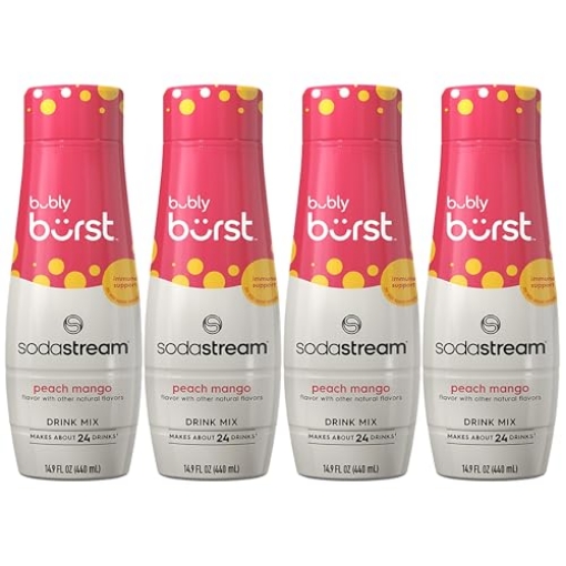 Picture of SODA STREAM USA 1924233010 SodaStream Bubly Burst Peach Mango Drink Mix (440ml, Pack of 4) (EA)