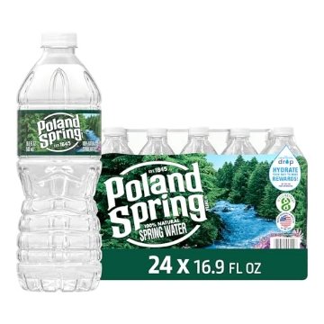 Picture of Poland Spring NLE075720004096 Poland Spring Maine Spring Water Bottles, 24 Pack – Crisp, Still Bottled Water with Naturally Balanced Occurring Minerals & Electrolytes for Taste - 16.9 Fl Oz (CT-24-BT)