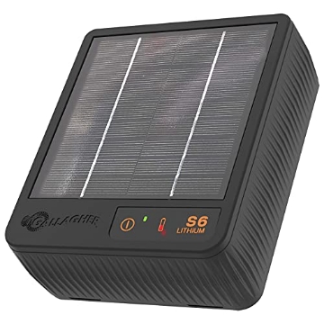 Picture of GALLAGHER G349404 Gallagher S6 Solar Electric Fence Charger | Solar Fence Energizer for Gardens, Chickens, Goats, and Pets | Solar-Powered Fence Charger with Lithium Battery | Mounts Directly to Grounding Rod (EA)