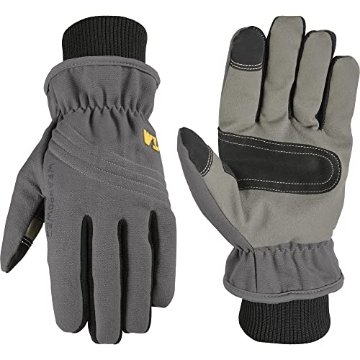 Picture of WELLS LAMONT 7748L Wells Lamont Men's Insulated Wearpower Synthetic Leather Slip-On Cold Weather Work Gloves | Water-Resistant | Touchscreen | Gray | Large (7748L) (EA)