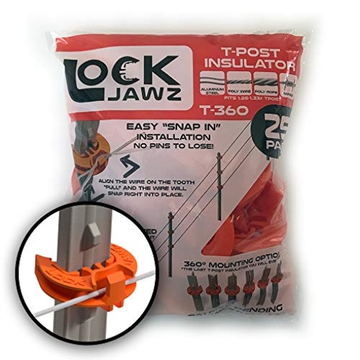 Picture of LOCKJAWZ T-360 ORANGE LockJawz T-Post Fence Insulator Orange (EA)