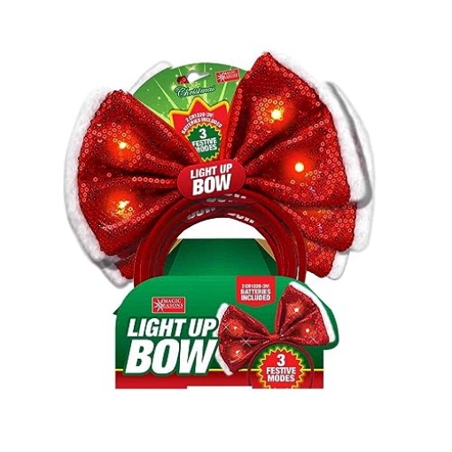 Picture of MAGIC CHEF 702065 Magic Seasons 702065 Christmas Bow Sequence Headband, Red (Pack of 12) (PK-12-EA)