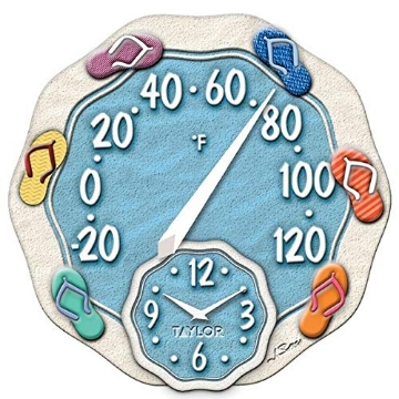 Picture of TAYLOR PRECISION PRODUCTS 91620T THERMOMETER & CLOCK 12" by SPRINGFIELD MfrPartNo 91620 (EA)