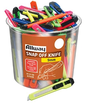 Picture of ALLWAY TOOLS INC K13-50 Allway 5 in. 13 Point Snap Knife Assorted 1 pk (PK-50-EA)
