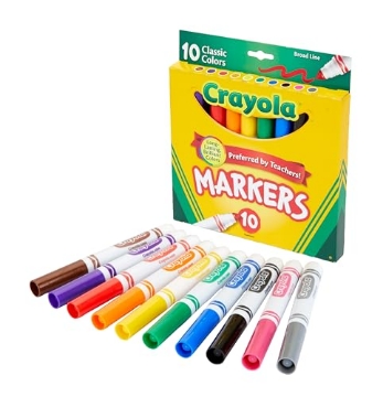 Picture of Crayola, LLC 587722 Crayola Broad Line Markers, Classic Colors 10 Each (PK-10-EA)