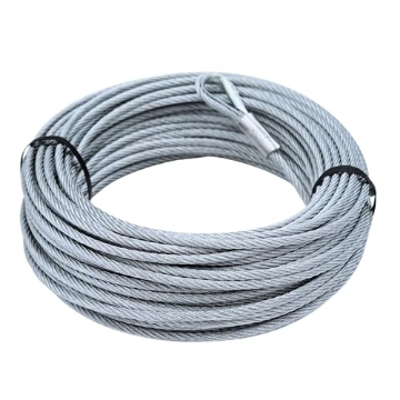 Picture of TIE DOWN ENGINEERING INC 50095 Tie Down 100 ft Galvanized Steel Aircraft Cable with Loop & Thimble – 7x19 Wire Rope, 1/4" Diameter – 7,000 lb Break Strength, 1,400 lb SWL – for Winches, Rigging, Fencing & More (EA)