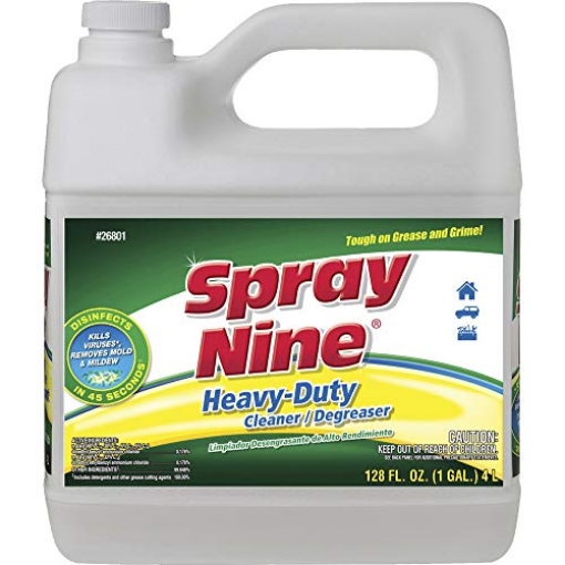 Picture of SPRAY PLANET USA INC 26801 Spray Nine 26801-4PK Heavy Duty Cleaner, Degreaser & Disinfectant for Home, Yard Equipment, Automotive & More - Refill for Spray Bottle 1 Gallon (Pack of 4) (CT-4-EA)