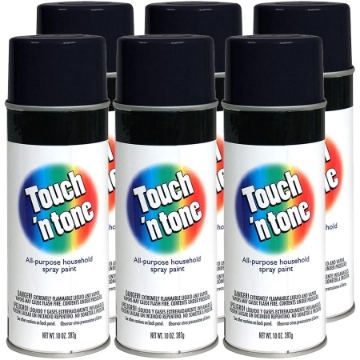 Picture of Rustoleum 003-55276 6-Pack of 10 oz Rust-Oleum 55276830 Black Touch’n Tone General Purpose Spray Paint, Gloss (PK-6-EA)