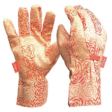 Picture of DIGZ 77342-26 digz Cotton Canvas Garden Gloves with Mini Dots, Single Pair, Rose Pattern, Medium (EA)