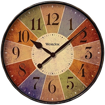 Picture of WESTCLOX(R) 32897 Westclox 32897 Wall Clock for Home Decor, Country Rustic Style, Bright and Colorful Display, Battery Operated, Quartz Movement, Ideal for Kitchen, Living Room, Office (Multicolor, 12-Inch) (EA)