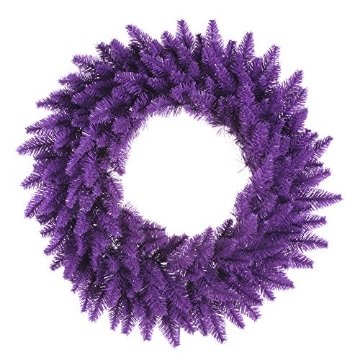 Picture of Vickerman K163231LED Vickerman 30" Purple Fir Artificial Christmas Wreath, Purple Dura-Lit LED Lights. - Faux Fir Christmas Wreath - Indoor Seasonal Home Decor (EA)