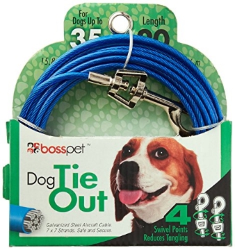Picture of PDQ Q232000099 Warren Pet Products 20ft Tie-Out Cable for Medium to Large Dogs (EA)