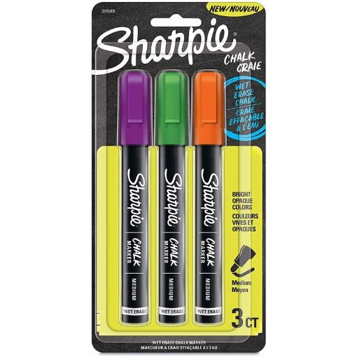 Picture of Sharpie SAN2103006 Sharpie Assorted Medium Tip Chalk Marker 3 pk - Case of 4 (PK-4-EA)