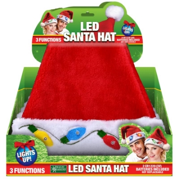 Picture of MAGIC CHEF 702831 Shawshank Ledz Magic Seasons LED Santa Hat Plush 1 pc - Total Qty: 1212 (PK-12-EA)