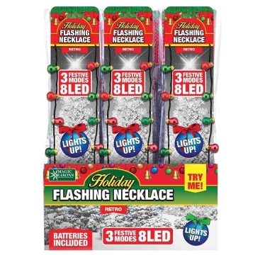 Picture of MAGIC CHEF 900248 Shawshank Ledz 9007927 Magic Seasons Christmas Holiday Flashing Necklace Multi Color - Pack of 36 (PK-36-EA)