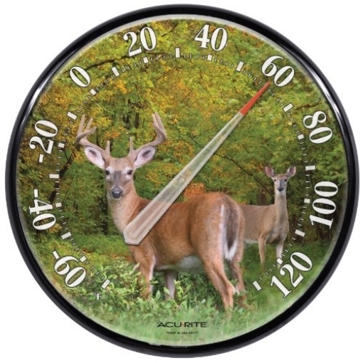 Picture of Chaney Instrument 01932A2 AcuRite 01737A2 12.5-Inch Wall Thermometer, Deer (EA)