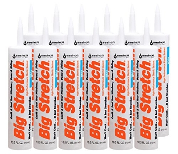 Picture of BIG STRETCH 10016 Sashco Big Stretch Acrylic Latex High Performance Caulking Sealant, 10.5 Ounce Cartridge, White (Pack of 12) (PK-12-EA)