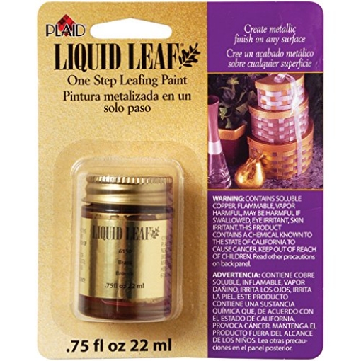 Picture of PLAID ENTERPRISES INC 6150 Plaid:Craft Liquid One-Step Leafing Paint .75oz, Brass, 0.75 Fl Oz (Pack of 1) (EA)