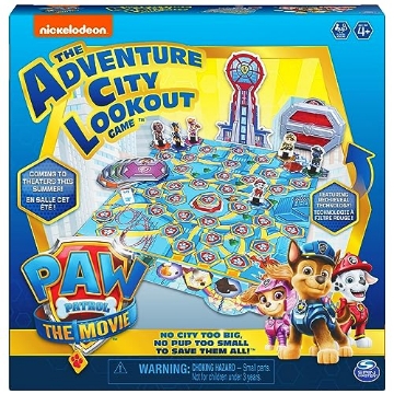 Picture of SPIN MASTER 6061254 PAW Patrol: The Movie, Adventure City Lookout Tower Board Game Chase Marshall Skye Ryder Rubble, for Preschoolers, Kids, & Families Ages 4 and up (EA)