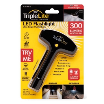 Picture of TRIPLELITE LLC TL300-PMB-02 TripleLite 330 lm Black LED Flashlight AA Battery (EA)