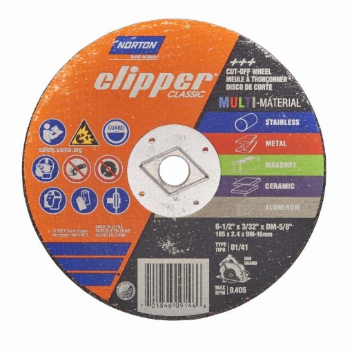 Picture of Norton Company 70184609146 NORTON CLIPPER 70184609146 Wheel Saw T1 6.5IN (EA)