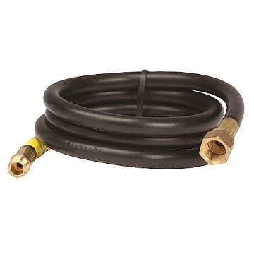 Picture of Mr. Heater, Inc. F273707-108 Mr. Heater F273707 5-Feet Propane Hose Assembly with 1/4-InchMale Pipe Thread x 3/8-Inch Female Flare (EA)